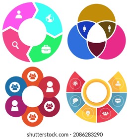 infografías de negocios. Juego de gráfico circular