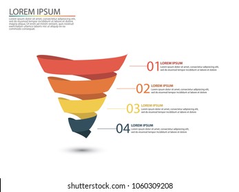 Business infographics with stages of a Sales Funnel