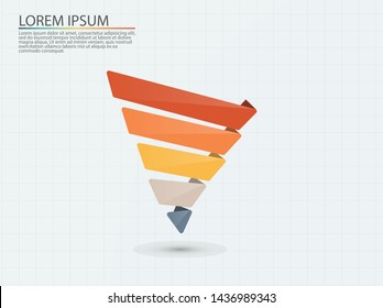 Business infographics with stages of a Sales Funnel