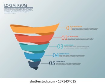 Business infographics with stages of a Sales Funnel