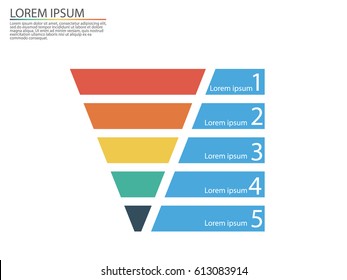 Business infographics with stages of a Sales Funnel