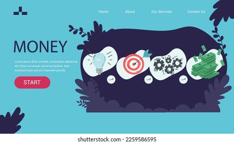 business infographics, start up. Idea implementation, income with icons, contains such as icons bussines income generation process