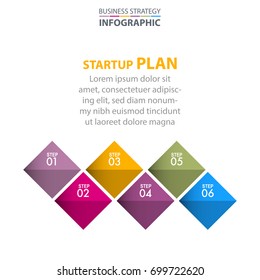 Business Infographics strategy design elements template illustration. Vector eps10.