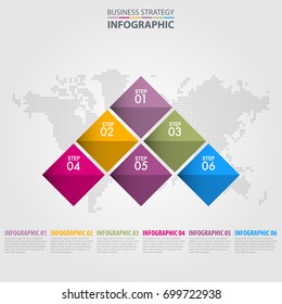 Business Infographics strategy design elements template illustration. Vector eps10.
