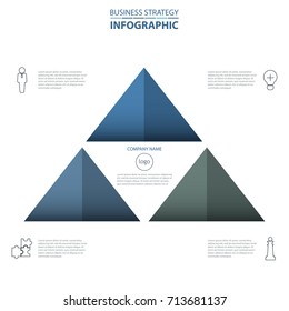 Business Infographics strategy design elements template blue color tone illustration. Vector eps10.