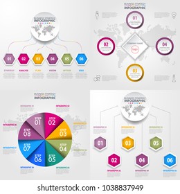 Business Infographics, strategy, timeline, design template illustration. Vector eps10.