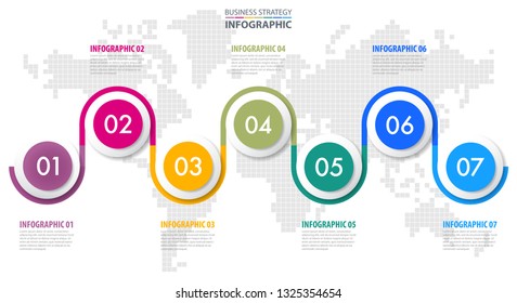 Business Infographics, strategy, timeline, design template illustration. Vector eps10.