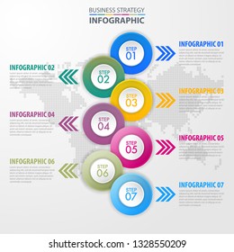 Business Infographics, strategy, timeline, design template illustration. Vector eps10.