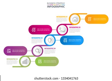 Timeline Infographics Template Colorful Circles Workflow Stock Vector ...