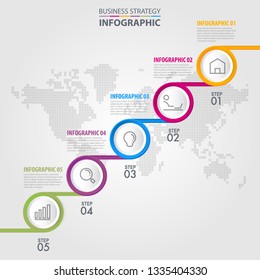 Business Infographics, strategy, timeline, design template illustration. Vector eps10.