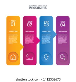 Business Infographics, strategy, timeline, design template illustration. Vector eps10.
