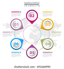 Business Infographics, strategy, timeline, design template illustration. Vector eps10.