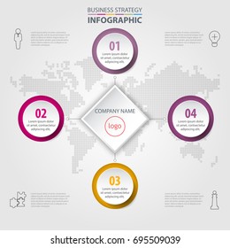 Business Infographics, strategy, timeline, design template illustration. Vector eps10.