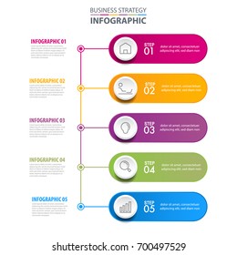 Business Infographics, strategy, timeline, design elements paper tag and button template graphic illustration. Vector eps10.