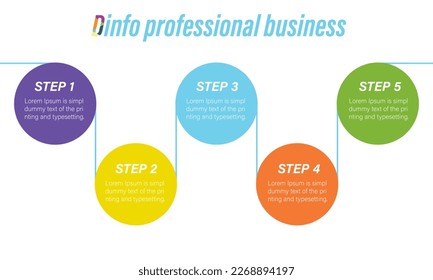 Infografía empresarial y flujo de trabajo de estrategia para plantillas y proyectos presentes. Ilustración vectorial. 