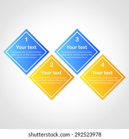 Business infographics tabs template. Can used for web design, banners, brochures, presentation. Blue and yellow colors. Vector illustration.