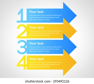 Business infographics tabs template. Can used for web design, banners, brochures, presentation. Blue and yellow colors. Vector illustration.
