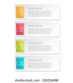 Business infographics tabs template for presentation, education, web design, banners, brochures, flyers. Brown and pink colors. Vector illustration.
