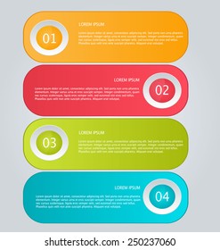 Business infographics tabs template for presentation, education, web design, banners, brochures, flyers. Brown and pink colors. Vector illustration.