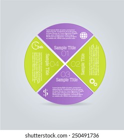 Business infographics tabs template for presentation, education, web design, banners, brochures, flyers. Brown and pink colors. Green and purple. Vector illustration.