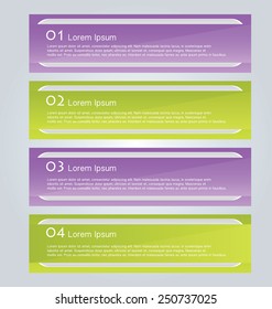 Business infographics tabs template for presentation, education, web design, banners, brochures, flyers. Brown and pink colors. Green and purple. Vector illustration.