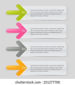 Business infographics tabs template for presentation, education, web design, banner, brochure, flyer. Vector illustration.