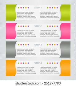 Business infographics tabs template for presentation, education, web design, banner, brochure, flyer. Vector illustration.
