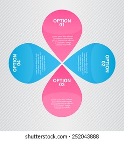 Business infographics tabs template for presentation, education, web design, banners, brochures, flyers. Pink and blue colors. Green and purple. Vector illustration.