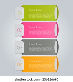 Business infographics tabs template for presentation, education, web design, banners, brochures, flyers. Vector illustration.