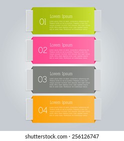 Business infographics tabs template for presentation, education, web design, banners, brochures, flyers. Vector illustration.