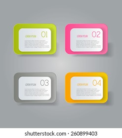 Business infographics tabs template for presentation, education, web design, banners, brochures, flyers. Vector illustration
