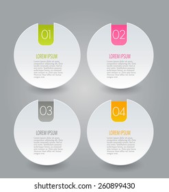 Business infographics tabs template for presentation, education, web design, banners, brochures, flyers. Vector illustration.