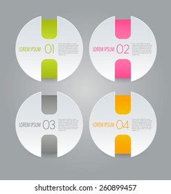 Business infographics tabs template for presentation, education, web design, banners, brochures, flyers. Vector illustration.