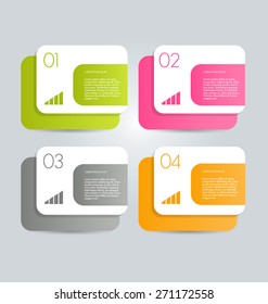 Business infographics tabs template for presentation, education, web design, banners, brochures, flyers. Vector illustration.