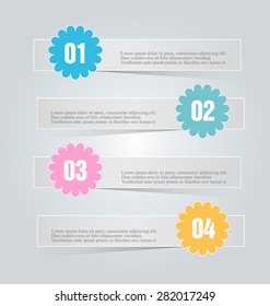 Business infographics tabs template for presentation, education, web design, banners, brochures, flyers. Brown and pink colors. Vector illustration.
