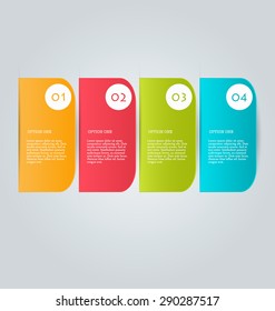 Business infographics tabs template for presentation, education, web design, banners, brochures, flyers. Vector illustration.