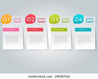 Business infographics tabs template for presentation, education, web design, banners, brochures, flyers. Vector illustration.