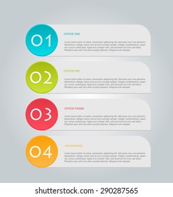 Business infographics tabs template for presentation, education, web design, banners, brochures, flyers. Vector illustration.