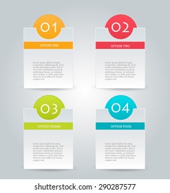 Business infographics tabs template for presentation, education, web design, banners, brochures, flyers. Vector illustration.