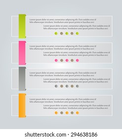 Business infographics tabs template for presentation, education, web design, banners, brochures, flyers. Vector illustration