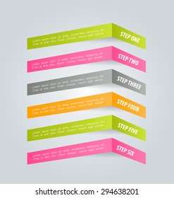 Business infographics tabs template for presentation, education, web design, banners, brochures, flyers. Vector illustration