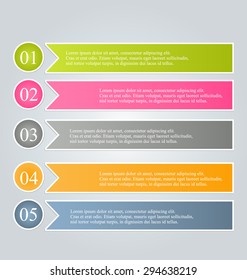 Business infographics tabs template for presentation, education, web design, banners, brochures, flyers. Vector illustration