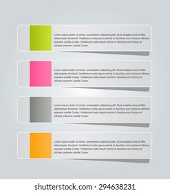 Business infographics tabs template for presentation, education, web design, banners, brochures, flyers. Vector illustration