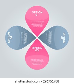 Business infographics tabs template for presentation, education, web design, banner, brochure, flyer. Pink and grey colors. Vector illustration.