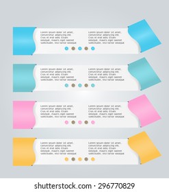 Business infographics tabs template for presentation, education, web design, banner, brochure, flyer. Vector illustration.