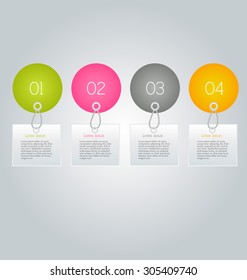 Business infographics tabs template for presentation, education, web design, banners, brochures, flyers. Vector illustration