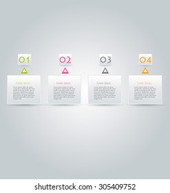 Business infographics tabs template for presentation, education, web design, banners, brochures, flyers. Vector illustration