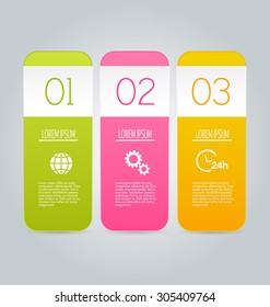Business infographics tabs template for presentation, education, web design, banners, brochures, flyers. Vector illustration