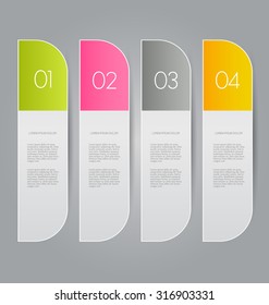 Business infographics tabs template for presentation, education, web design, banners, brochures, flyers. Vector illustration.