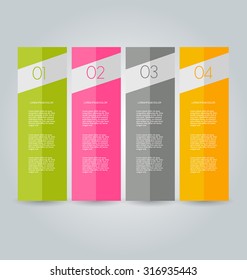 Business infographics tabs template for presentation, education, web design, banners, brochures, flyers. Vector illustration.